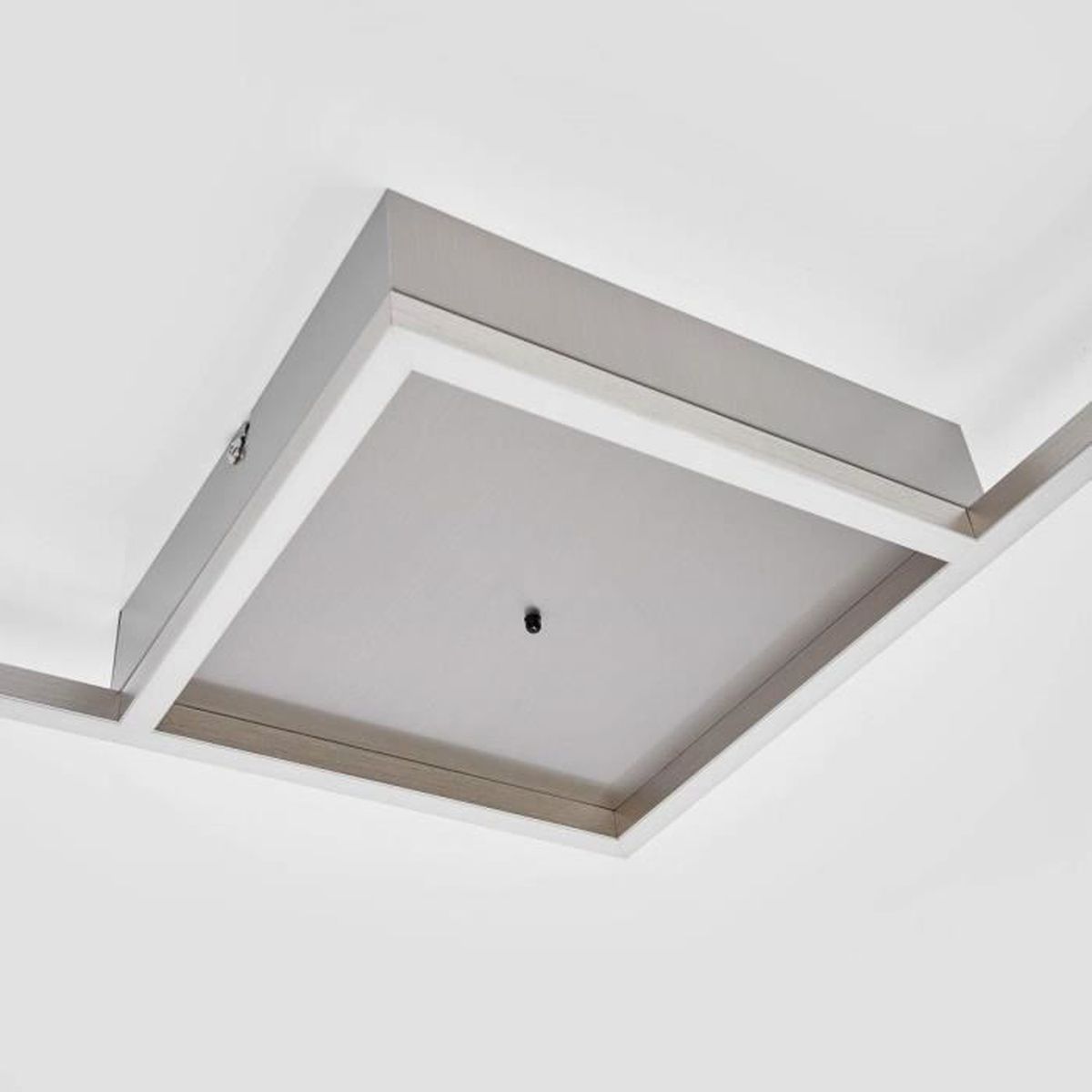 Lampenwelt Quadratische LED-Deckenlampe Deckenlampe Lampe Bobi aus Edelstahl - 4251096545616