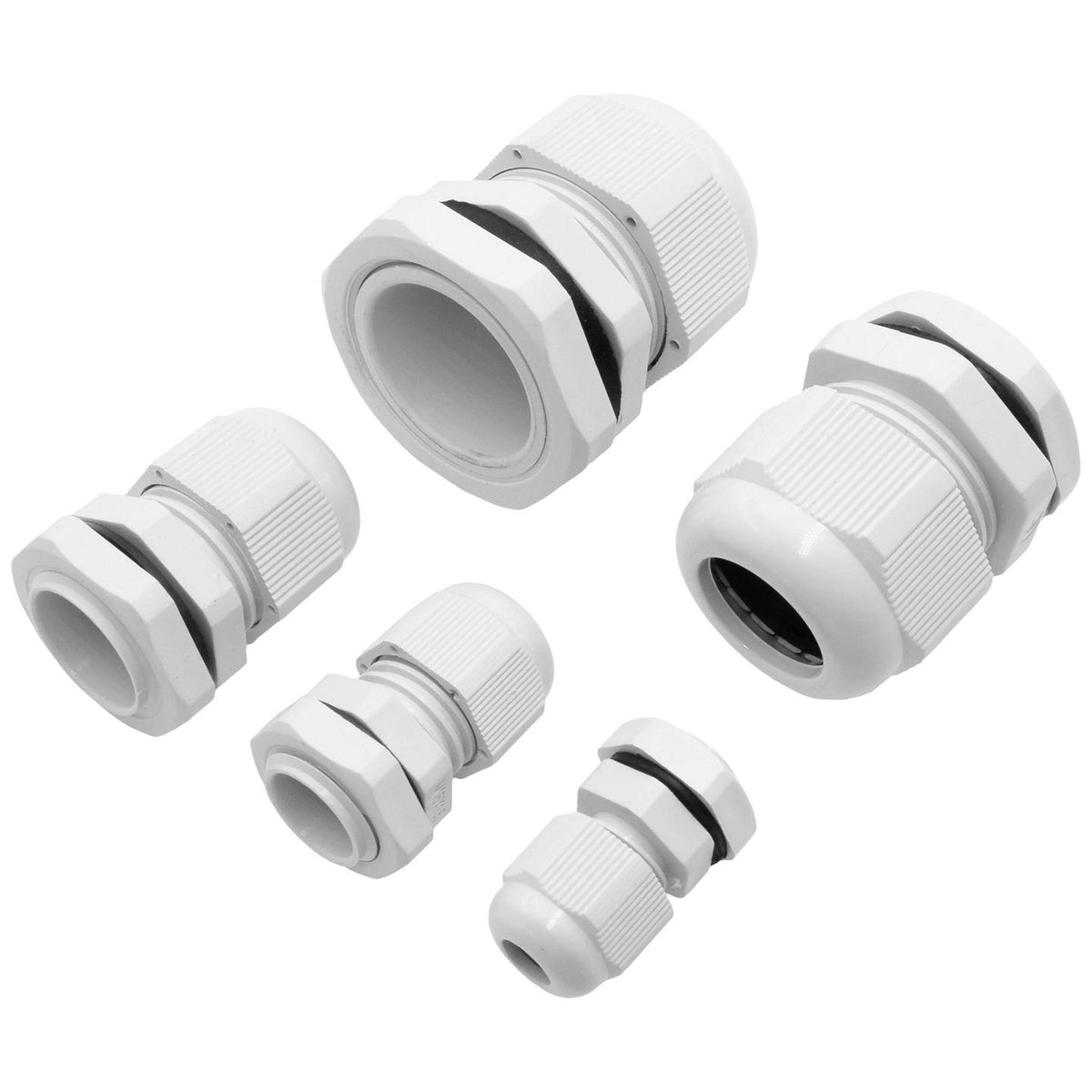 Quadrios Kabelverschraubung Set Sortiment PA66 Lichtgrau Gegenmutter 2 SETS - 4260573967087