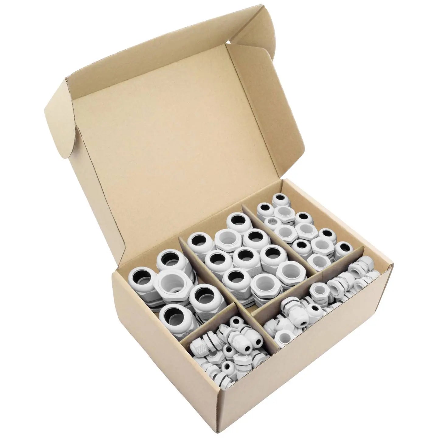B-Ware Quadrios Kabelverschraubung Set Sortiment Pa66 Lichtgrau Gegenmutter 2 Sets - 4260573967087