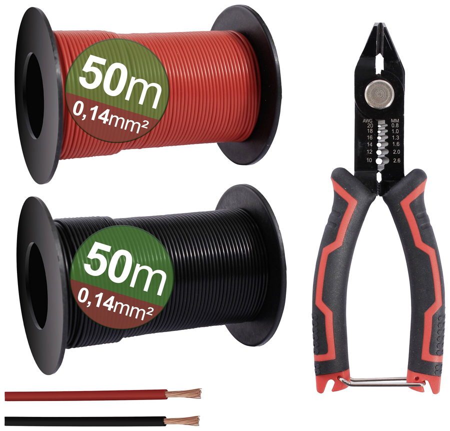 Quadrios 23 Cw026 Litzensortiment Kabelset Litze 0.14 Mm² Schwarz Rot 1 Set       B-Ware - 4260732283690