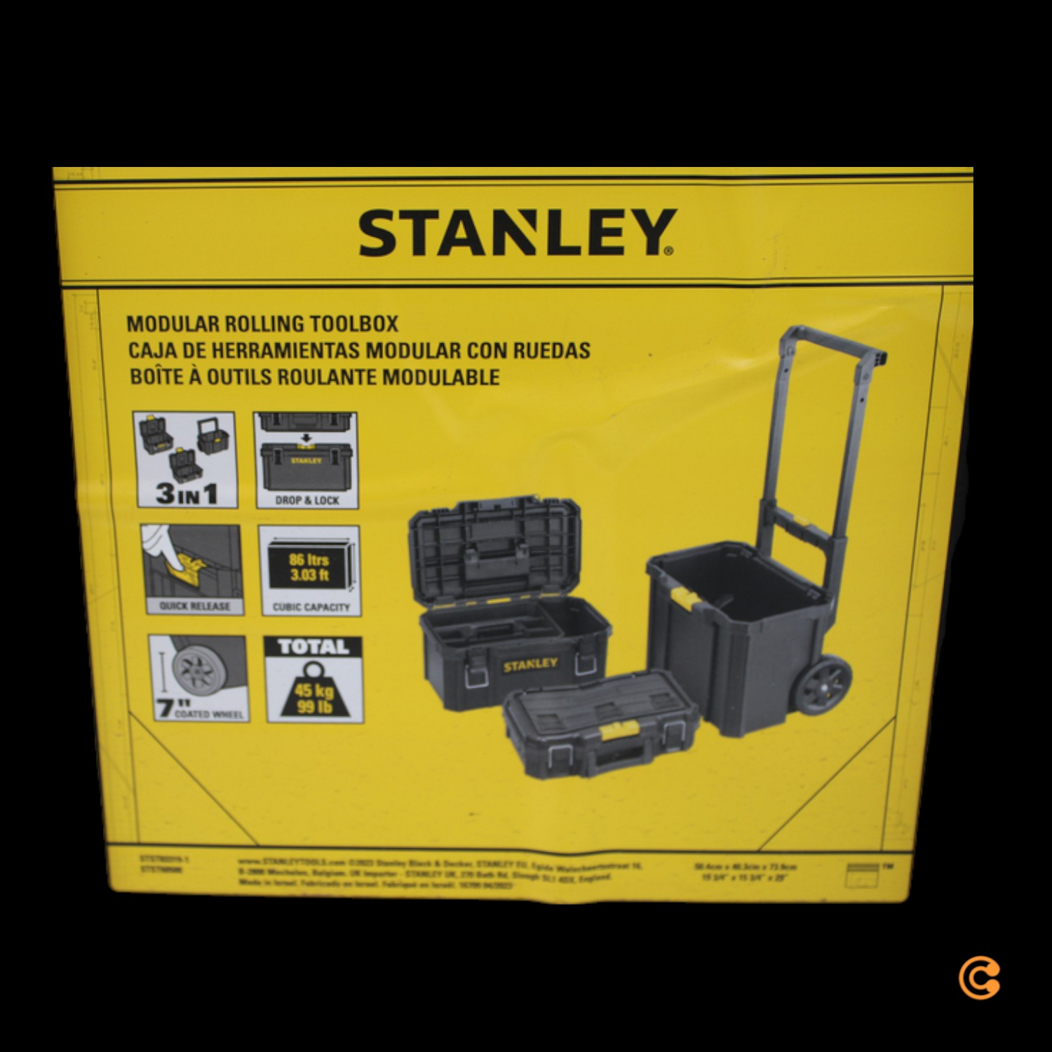 B-Ware Stanley Quiklink Rolling Workshop Werkzeugkoffer Aufbewahrungssystem 3teilig  - 3253561833199