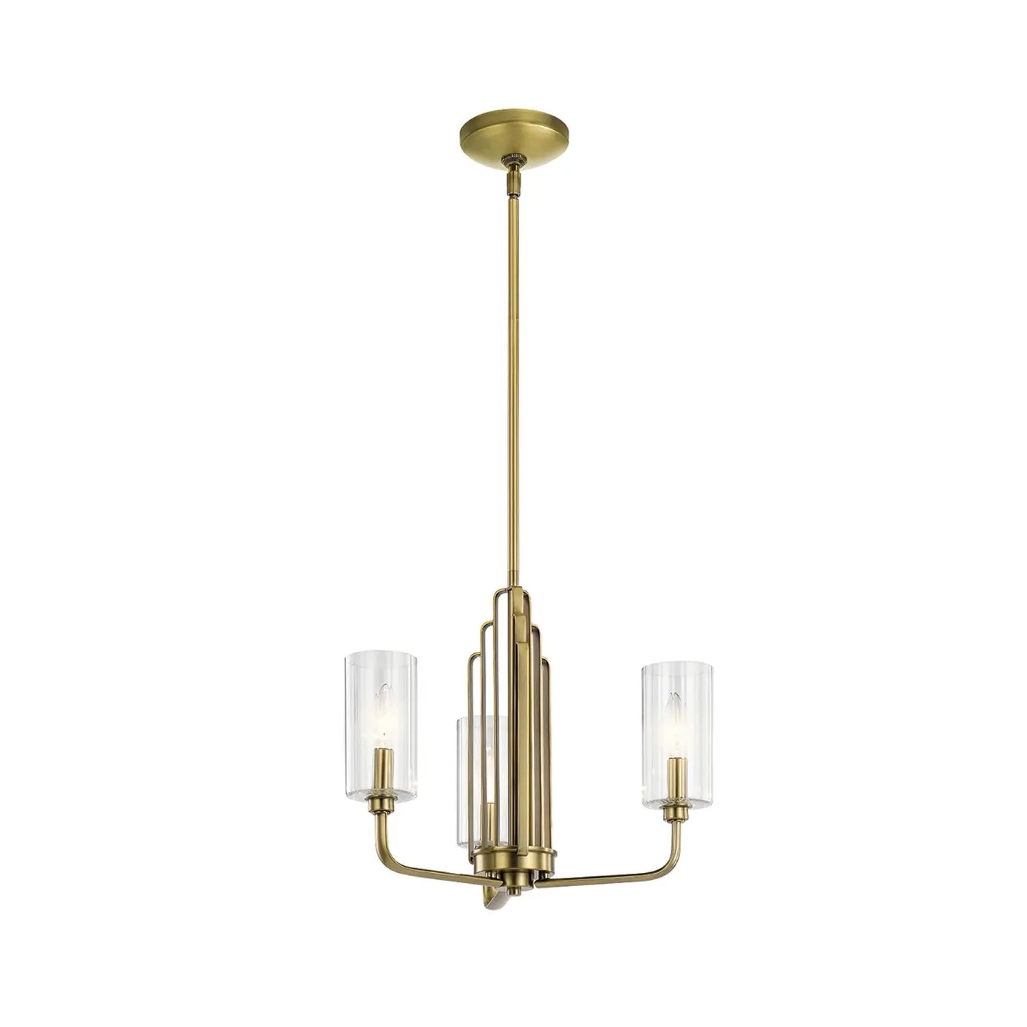 B-Ware Quintiesse Hängeleuchte Kimrose Pendelleuchte Lampe Messing Gebürstet Glas 3 Flg - 5024005716013