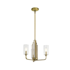 B-Ware Quintiesse Hängeleuchte Kimrose Pendelleuchte Lampe Messing Gebürstet Glas 3 Flg