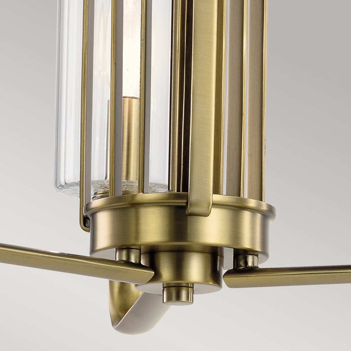 Quintiesse Hängeleuchte Kimrose Pendelleuchte Lampe messing gebürstet Glas 3-flg - 5024005716013