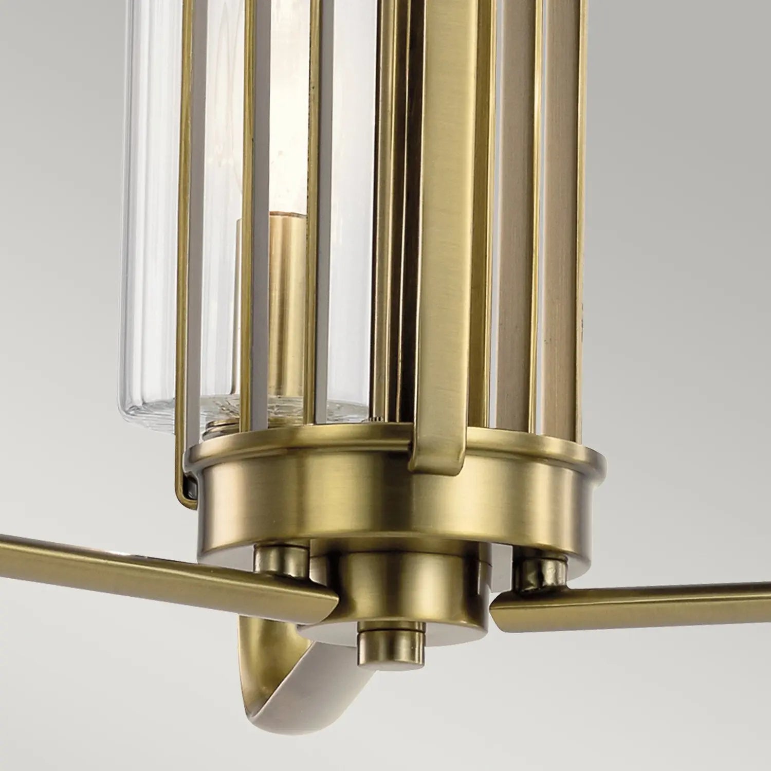 B-Ware Quintiesse Hängeleuchte Kimrose Pendelleuchte Lampe Messing Gebürstet Glas 3 Flg - 5024005716013