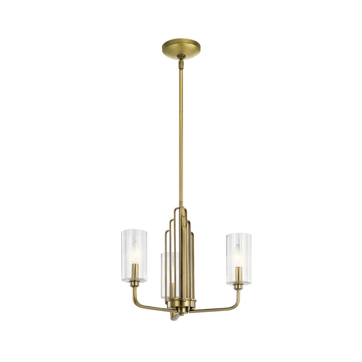 Quintiesse Hängeleuchte Kimrose Pendelleuchte Lampe messing gebürstet Glas 3-flg - 5024005716013
