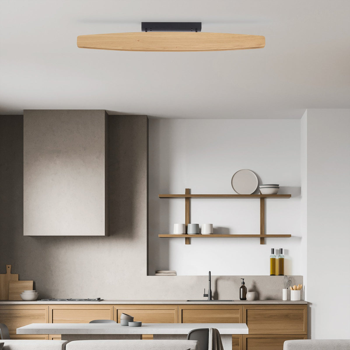 Rothfels Deckenleuchte Deckenlampe LED Eiche Persida Handarbeit warmweiß 118 cm - 4251911763782
