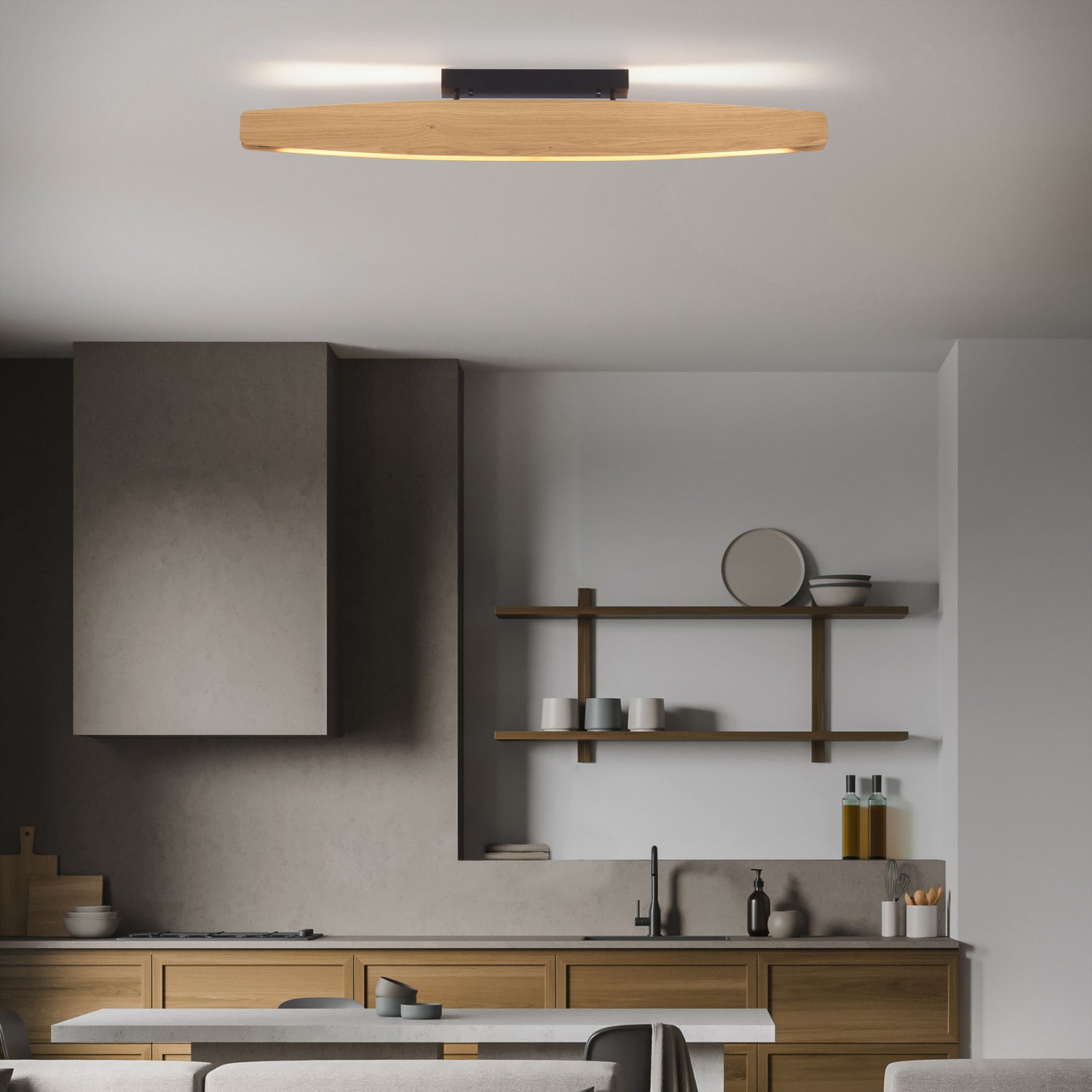 B-Ware Quitani Led Deckenleuchte Lampe Persida 118 Cm Eiche 2700 K Ra90 3800 Lumen - 4251911763782