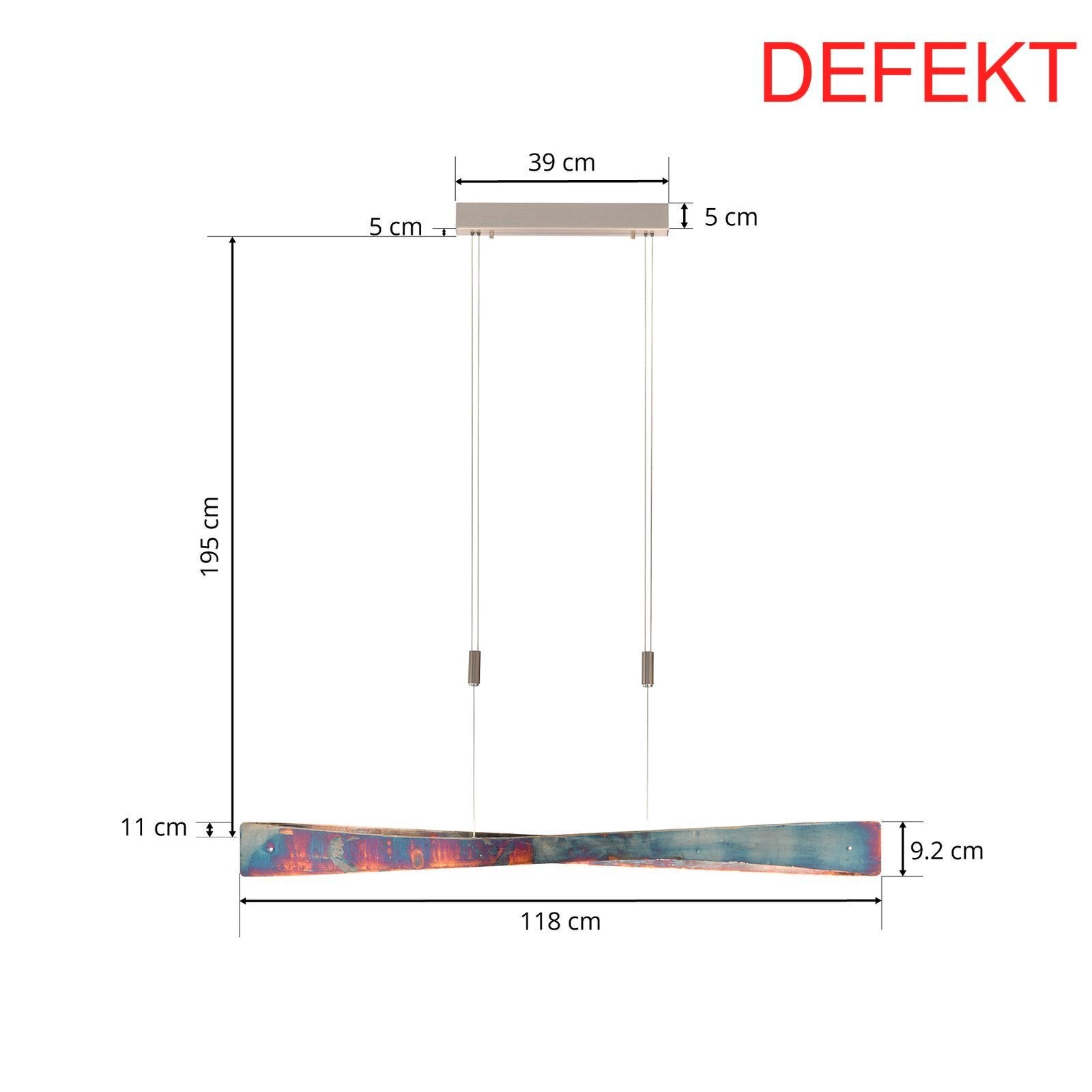 D-Ware Rothfels Lian Led Hängeleuchte Deckenlampe Pendelleuchte Lampe 34 W Defektware - 4251096568417