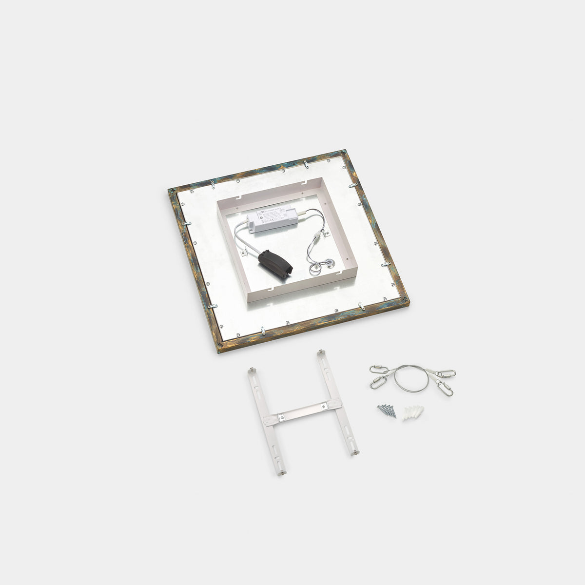 Quitani LED Panel Leuchte Aurinor LED Deckenleuchte goldfarbig patiniert 45 cm - 4251911769203