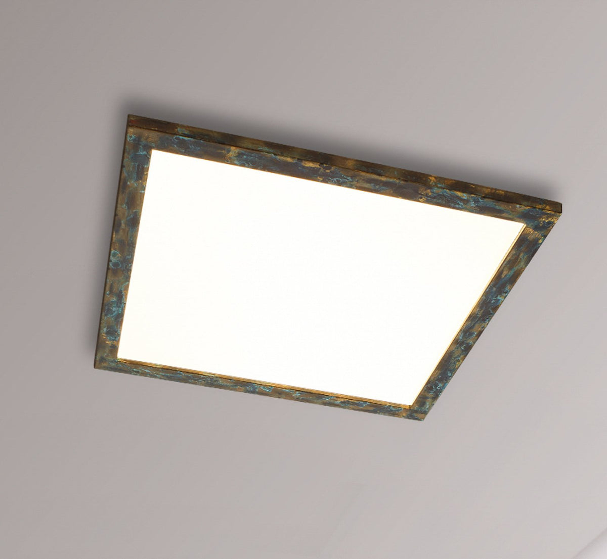 Quitani Deckenleuchte Lampe LED Panel Aurinor gold patiniert 68 cm quadratisch - 4251911769258