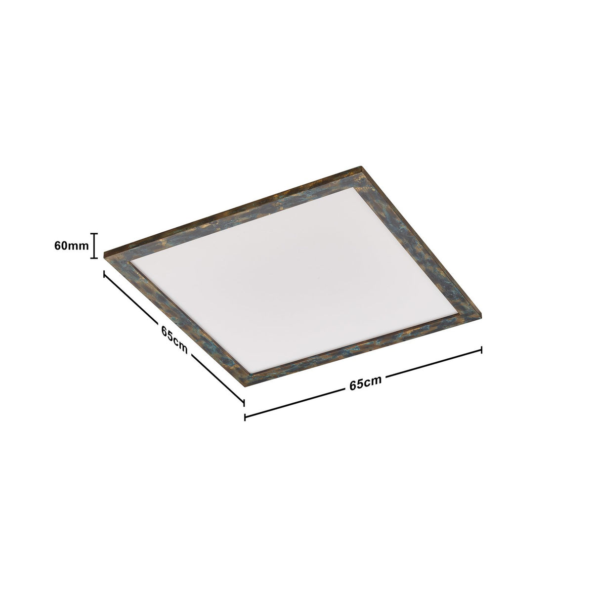 Quitani Deckenleuchte Lampe LED Panel Aurinor gold patiniert 68 cm quadratisch - 4251911769258