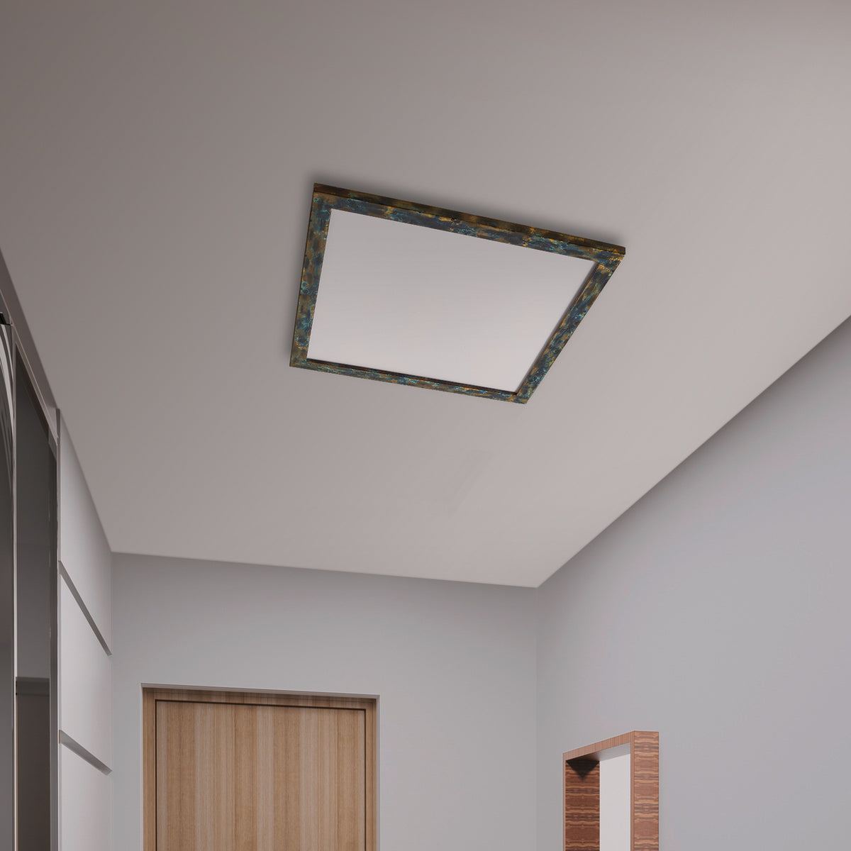 Quitani Deckenleuchte Lampe LED Panel Aurinor gold patiniert 68 cm quadratisch - 4251911769258