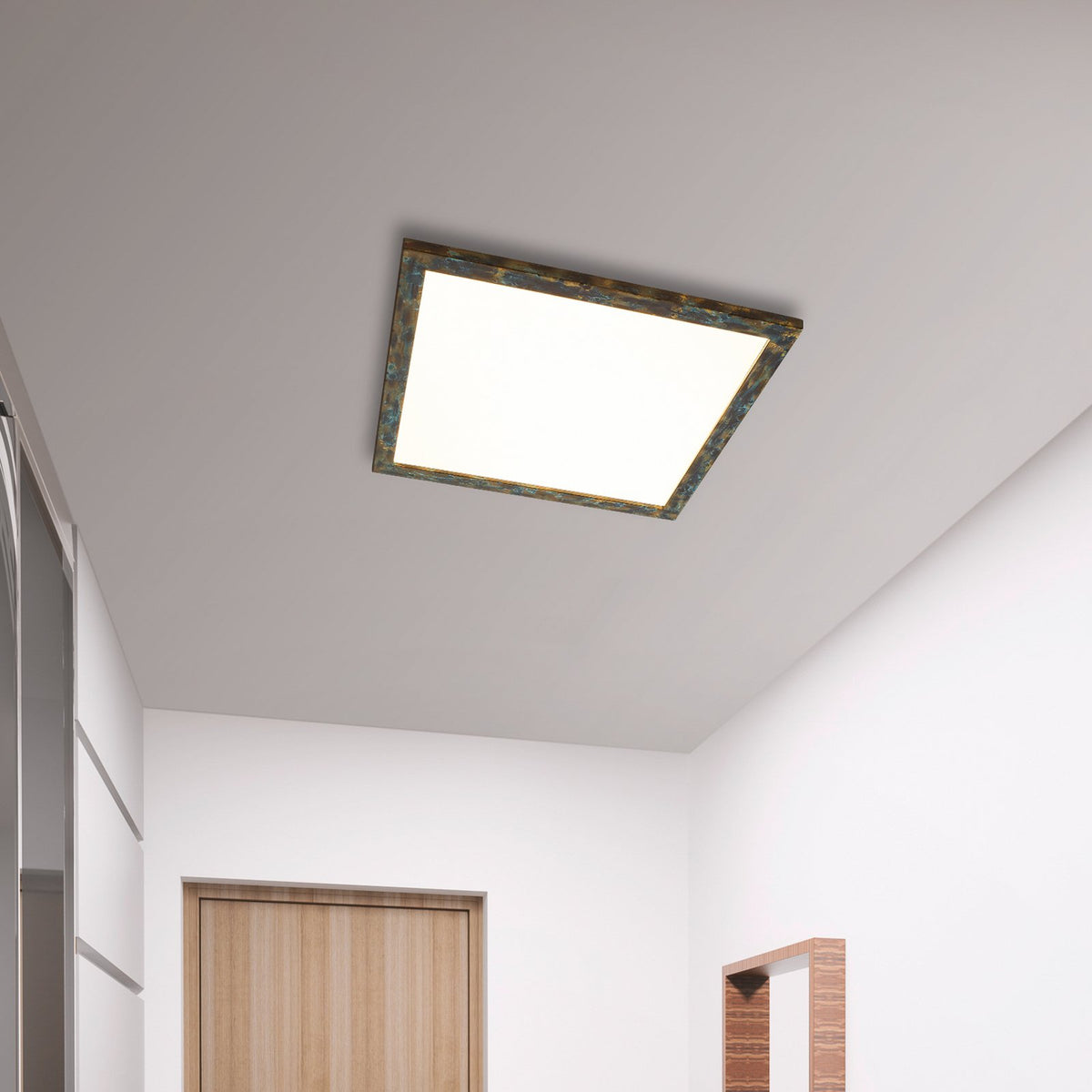 Quitani Deckenleuchte Lampe LED Panel Aurinor gold patiniert 68 cm quadratisch - 4251911769258