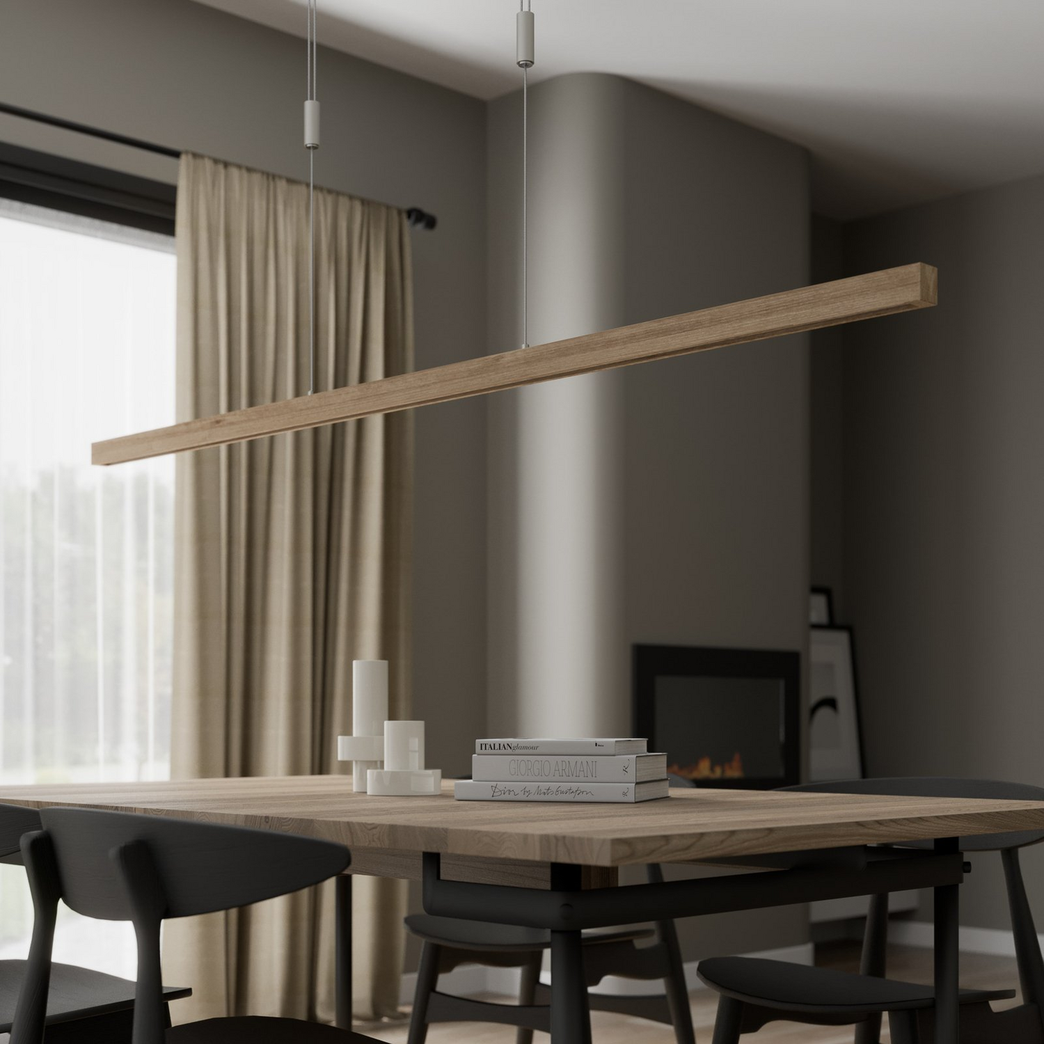 B-Ware Rothfels Eichenholz Led Balkenpendelleuchte Deckenlampe Deckenleuchte Nora 15770 - 4251096531831