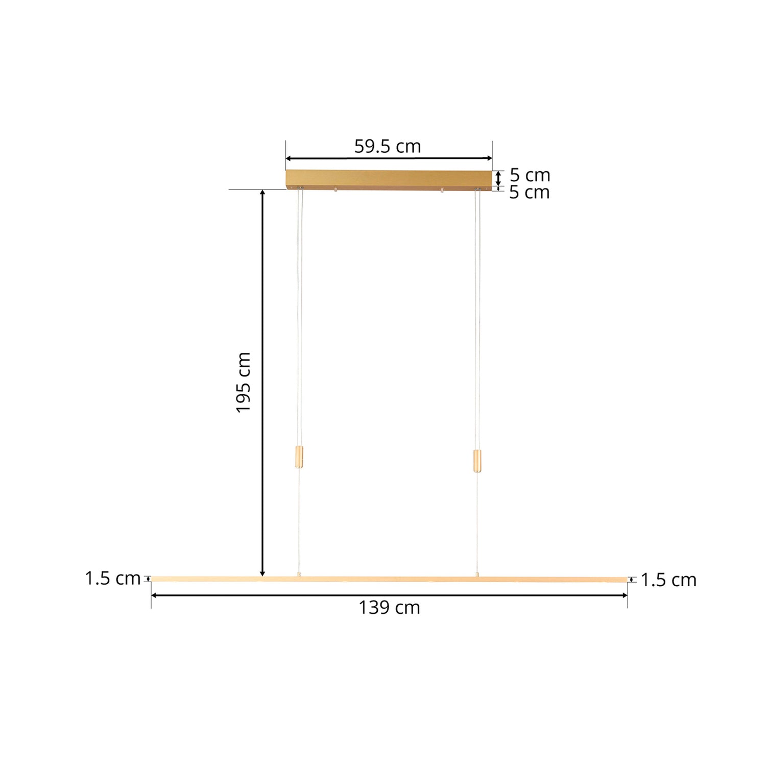 B-Ware Rothfels Pendelleuchte Hängelampe Led Messing Matt Gebürstet Warmweiß Höhenve37 - 4251096567717