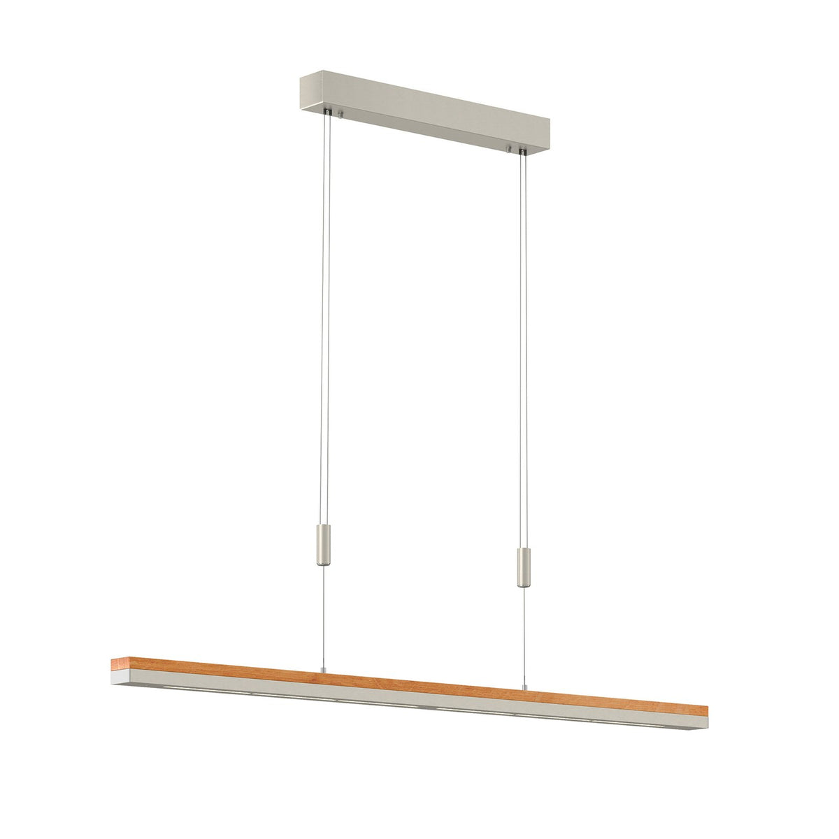 Quitani Pendelleuchte Hängelampe LED Lampe Elna Eiche Nickel 118 cm - 4251096531701