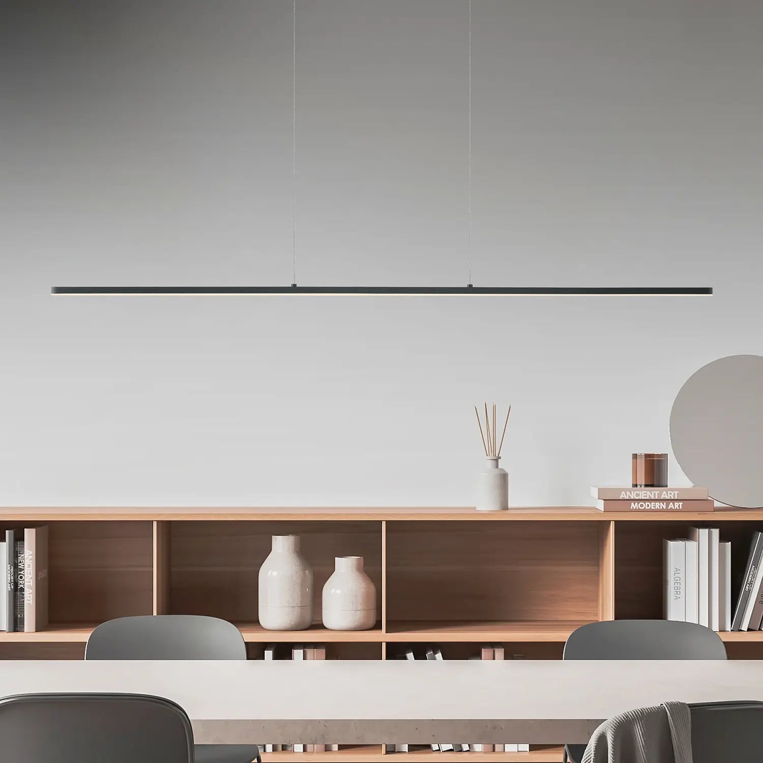 Suspension LED Quitani de qualité B, modèle Margita, noire, longueur 118 cm, à intensité variable