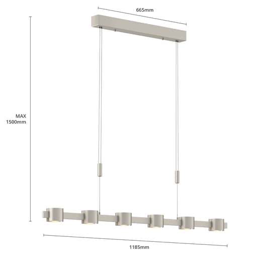 Rothfels Niro LED-Pendelleuchte Hängelampe Deckenlampe Lampe höhenverstellbar - 4251096523027