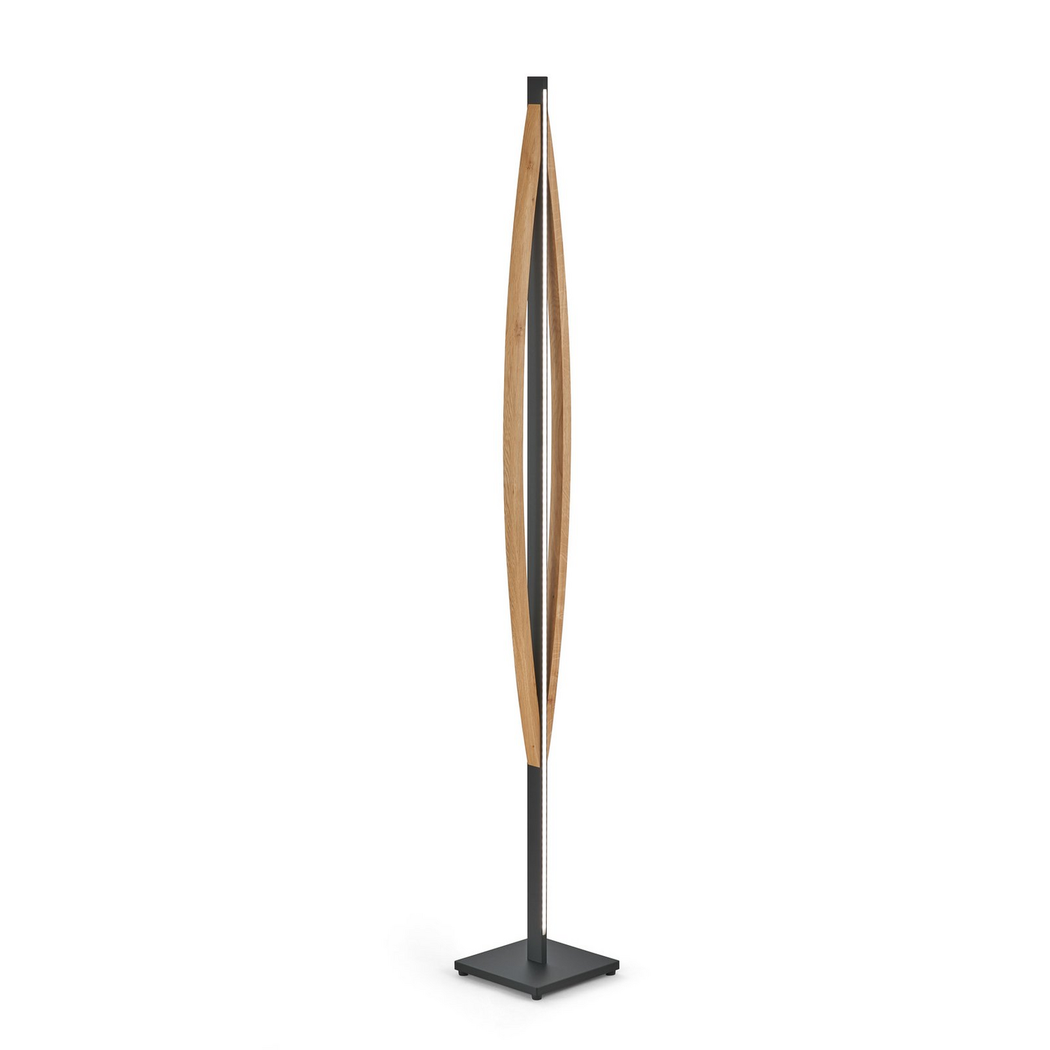 Quitani Led Stehleuchte Kiera Eiche/Schwarz Matt Lampe Stehlampe Leuchte Spot B-Ware
