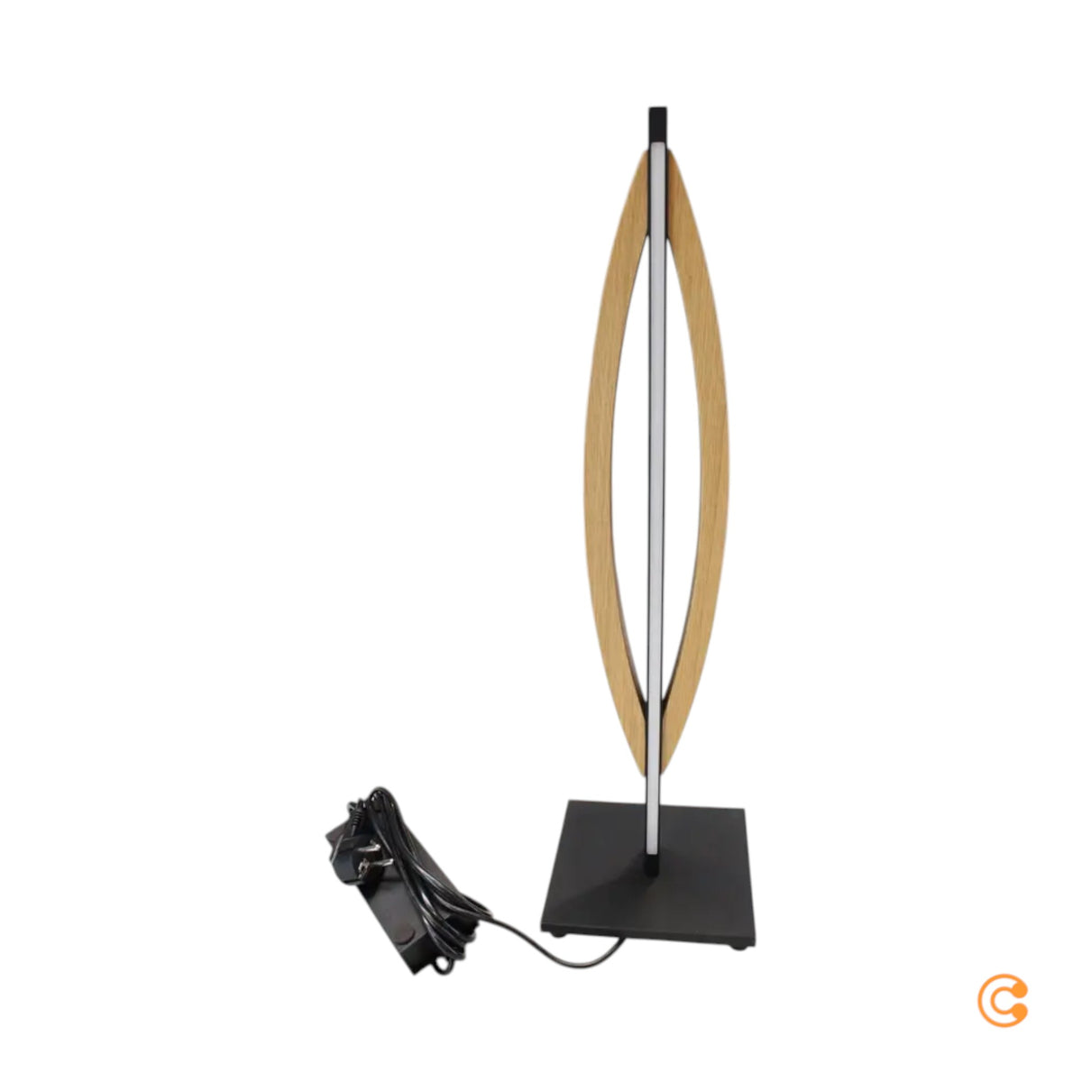 Quitani Tischleuchte Tischlampe LED Kiera Eiche Schwarz Aluminium Wohnzimmer595 - 4251911769159