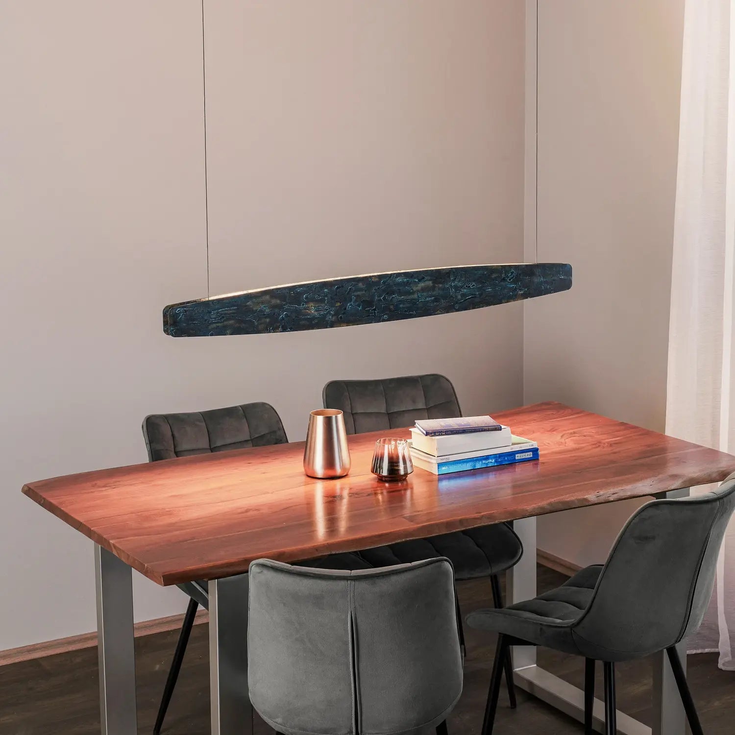 B-Ware Quitani Pendelleuchte Hängeleuchte Led Aluminium Oxidiert Schwarz Lysia 118 Cm - 4251911769494
