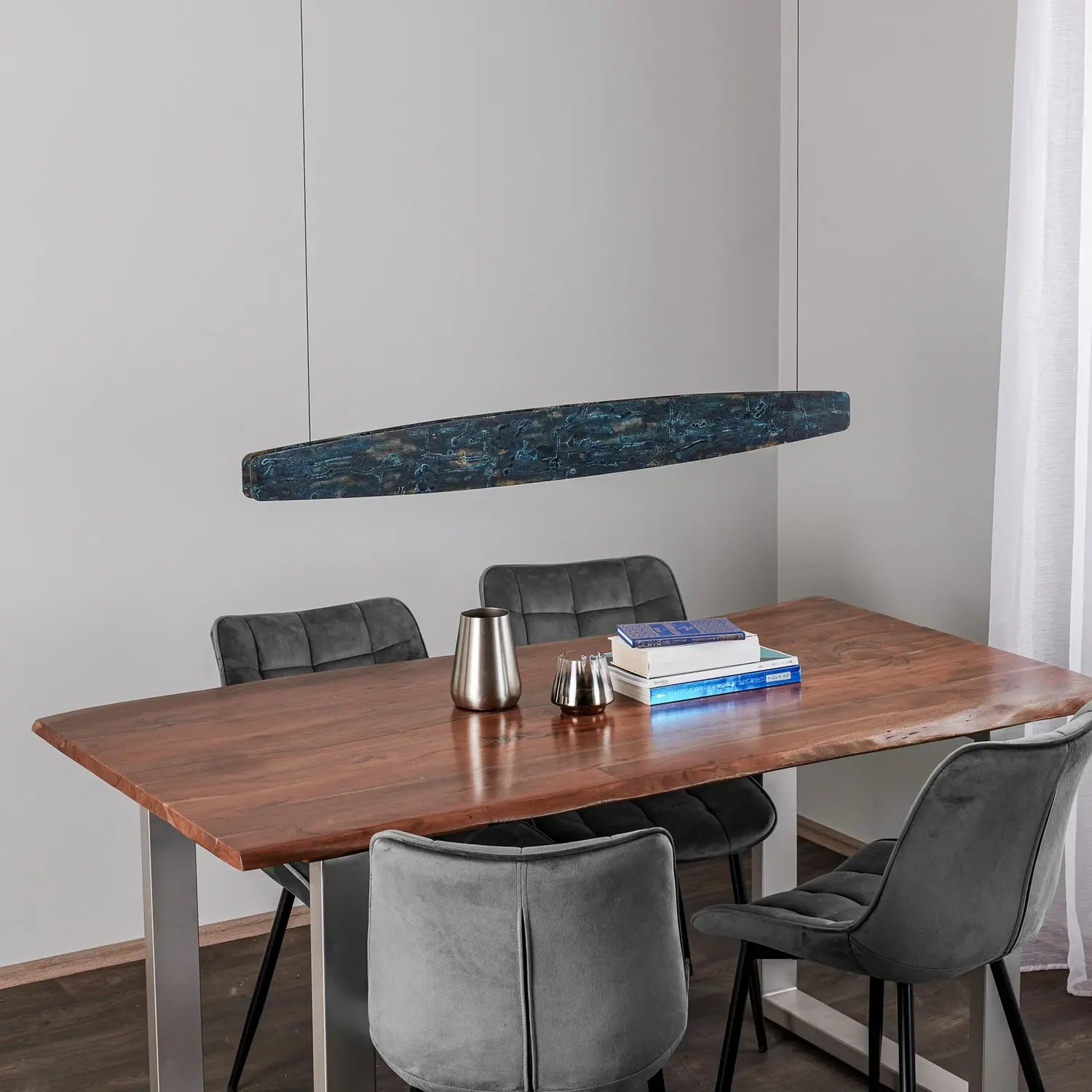 B-Ware Quitani Pendelleuchte Hängeleuchte Led Aluminium Oxidiert Schwarz Lysia 118 Cm - 4251911769494