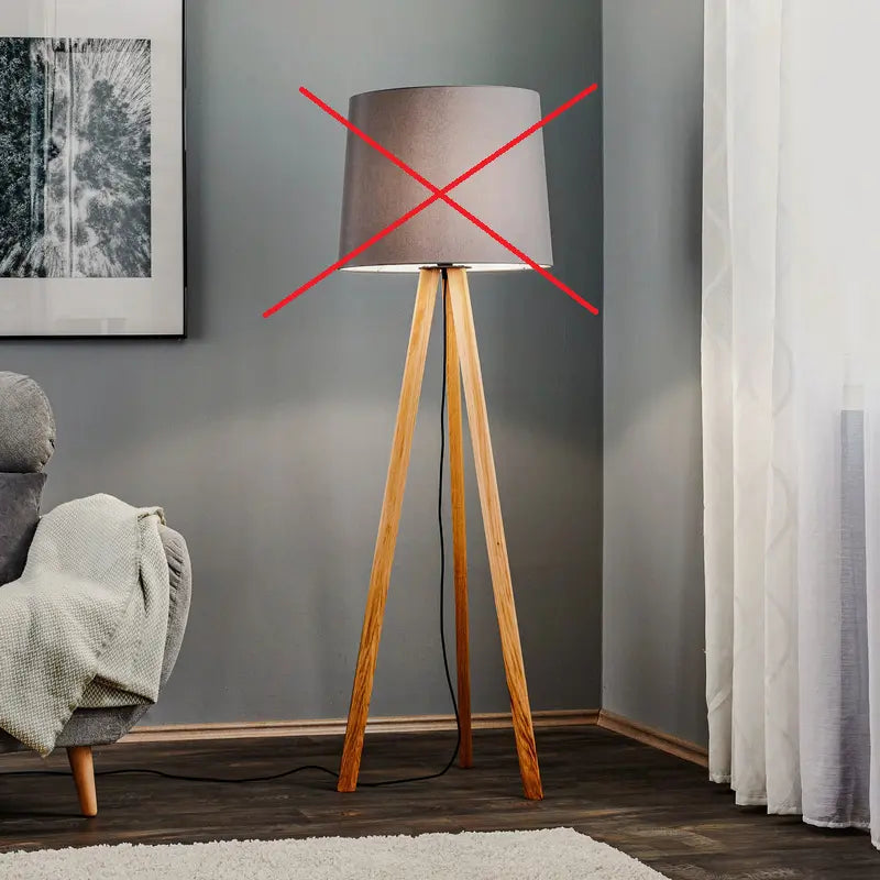 B-Ware Quitani Alos Tripodstehlampe Stehleuchte Stehlampe Eiche Chintz Siehe Text/Foto - 4251911760842