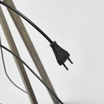 B-Ware Rothfels Thea Stehlampe Stehleuchte Standleuchte Lampe Holz Grau Schirm Schwarz - 4251096532531