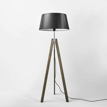 Rothfels Thea Stehlampe Stehleuchte Standleuchte Lampe Holz Grau Schirm Schwarz B-Ware - 4251096532531