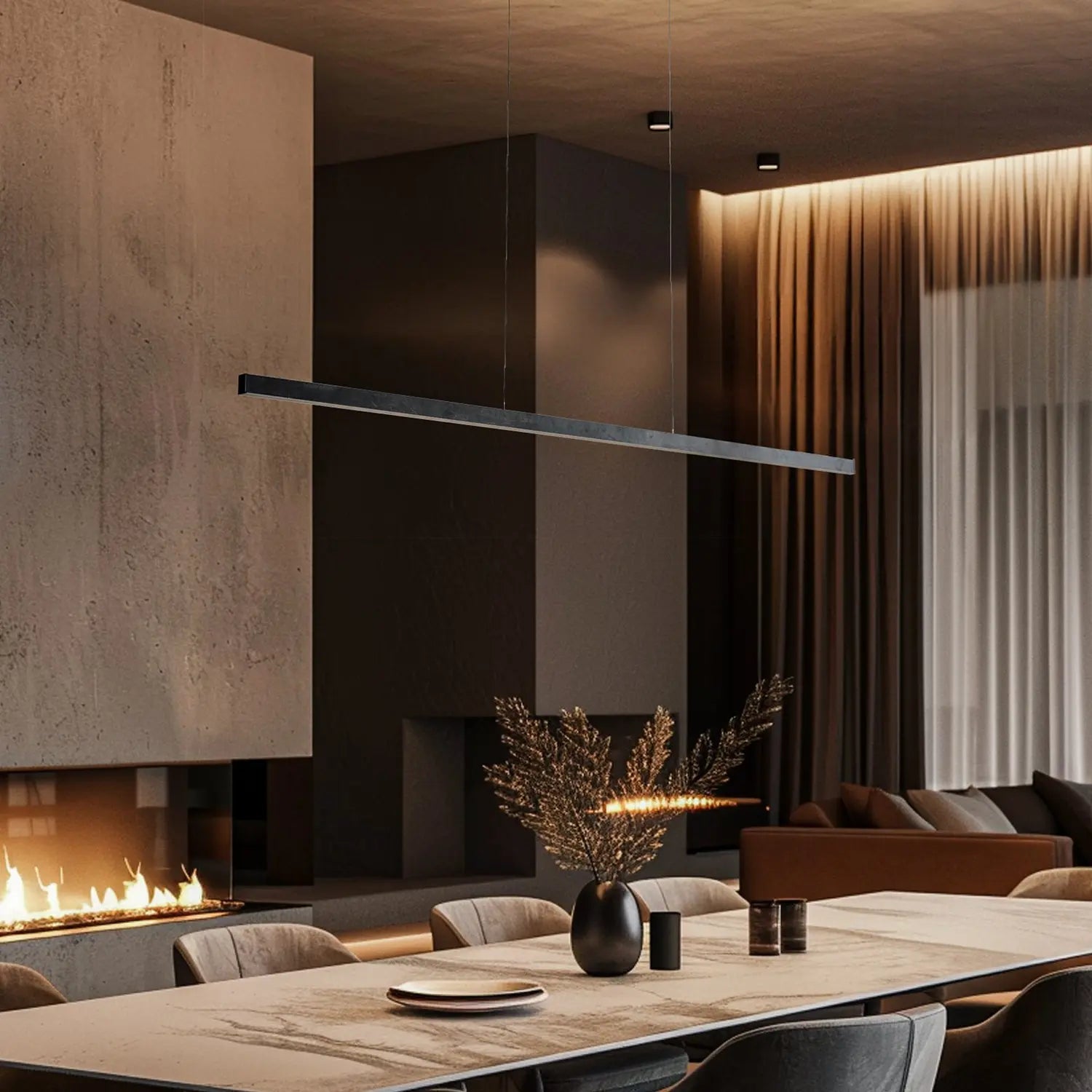 B-Ware Quitani Hängeleuchte Pendelleuchte Led Lampe Schiefer Grau Aluminium 144 Cm - 4251911770216