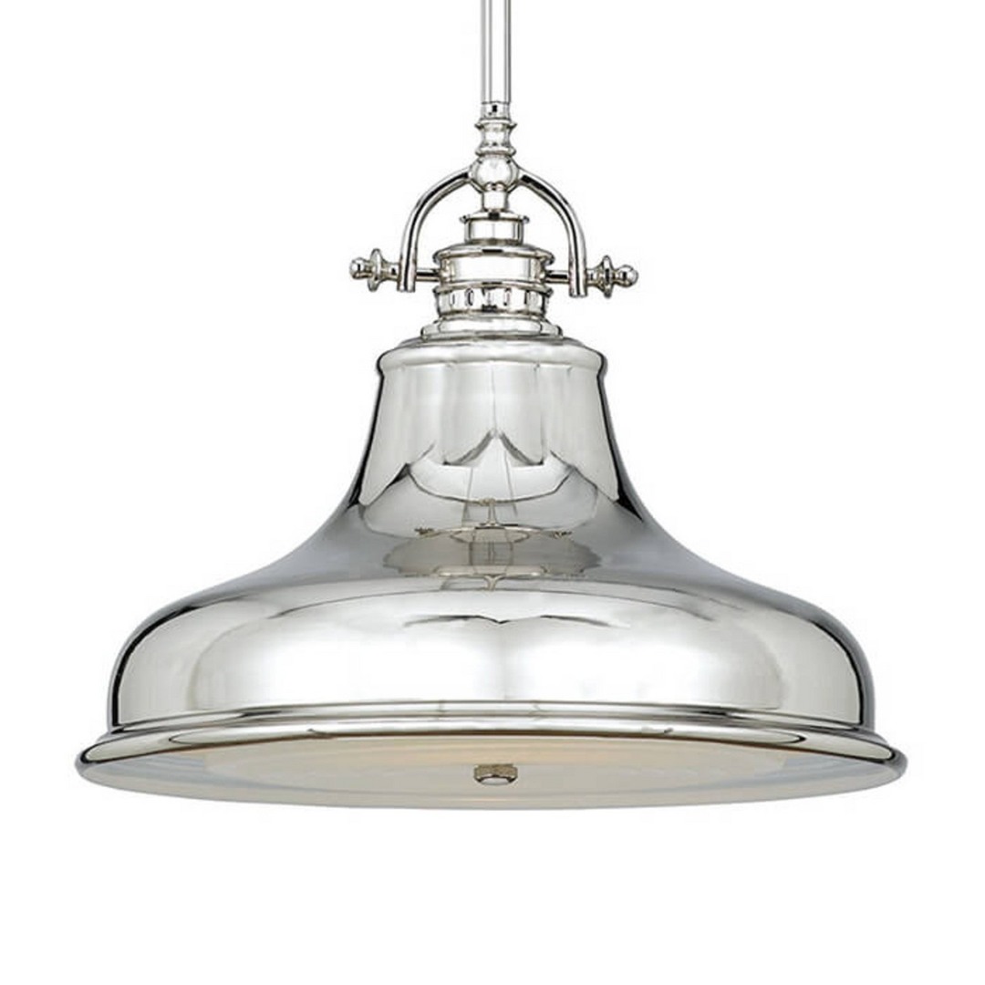 Quoizel Hängelampe Pendelleuchte Silber Metall E27 1 Flg Deckenleuchte 34 Cm B-Ware - 5024005307907