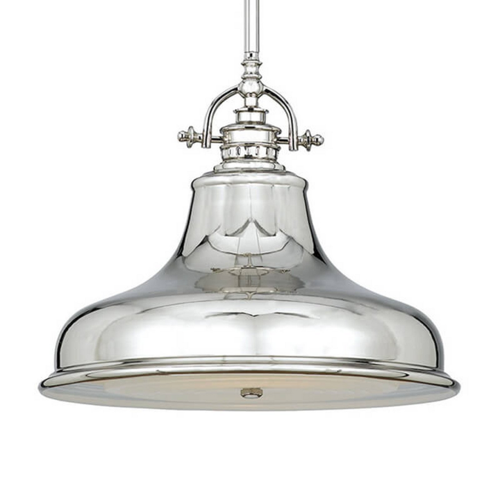 Quoizel Hängelampe Pendelleuchte Silber Metall E27 1 Flg Deckenleuchte 34 Cm B-Ware - 5024005307907