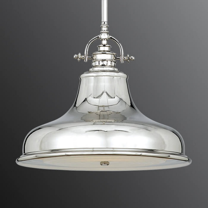Quoizel Hängelampe Pendelleuchte Silber Metall E27 1 Flg Deckenleuchte 34 Cm B-Ware - 5024005307907