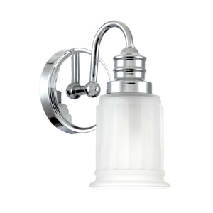 B-Ware QUOIZEL Wandleuchte Wandlampe Swell chrom poliert Stahl Glas satiniert IP44