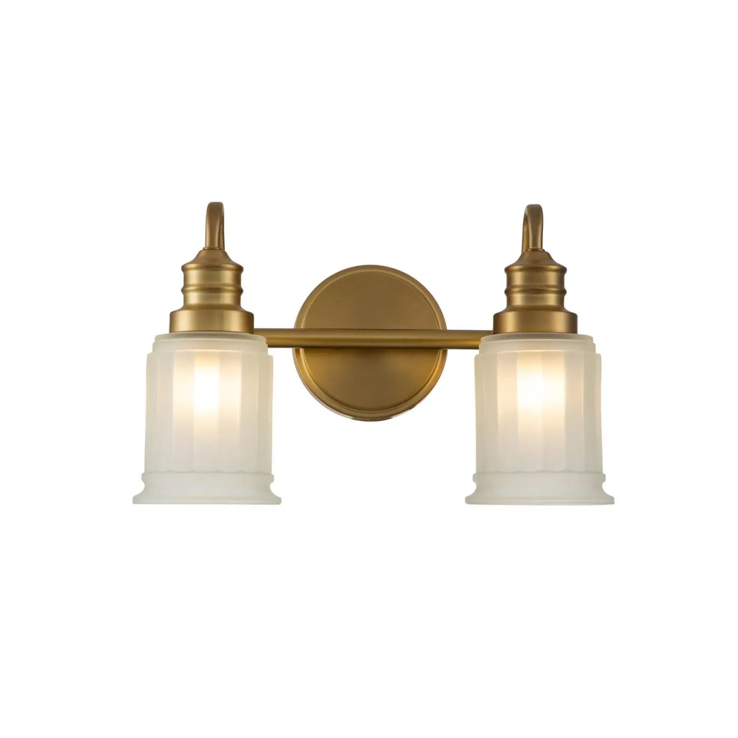 B-Ware Quoizel Wandleuchte Wandlampe Swell Leuchte Messing Glas Satiniert Siehe Text - 5024005596417