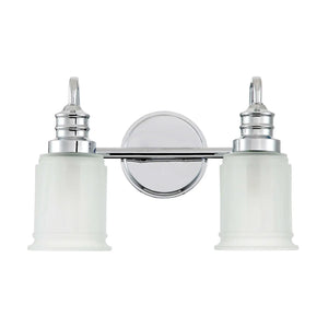 B-Ware Quoizel Wandleuchte Wandlampe Swell Spiegel Chrom Poliert Glas Weiß G9 Led Ip44