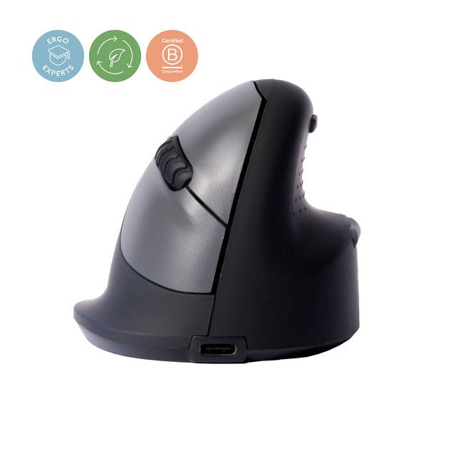 R Go Tools Ergonomische Maus Funkmaus Optisch 4 Tasten 1750 Dpi Schwarz Silber   B-Ware - 6956993300020