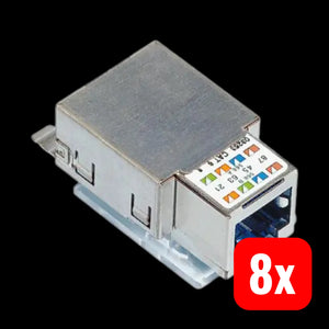 B-Ware R&M Anschlussmodul Netzwerkdose Buchse Rj45 Freenet Cat 6 Geschirmt Blau 8 Stück