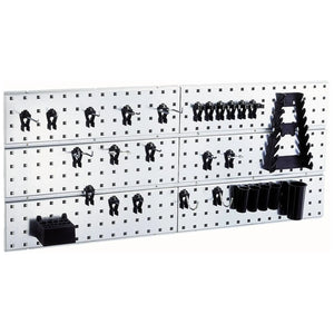 B-Ware Raaco Lochwand Werkzeugwand Werkzeughalter Panel Silber Set Haken 1040x440 Stahl