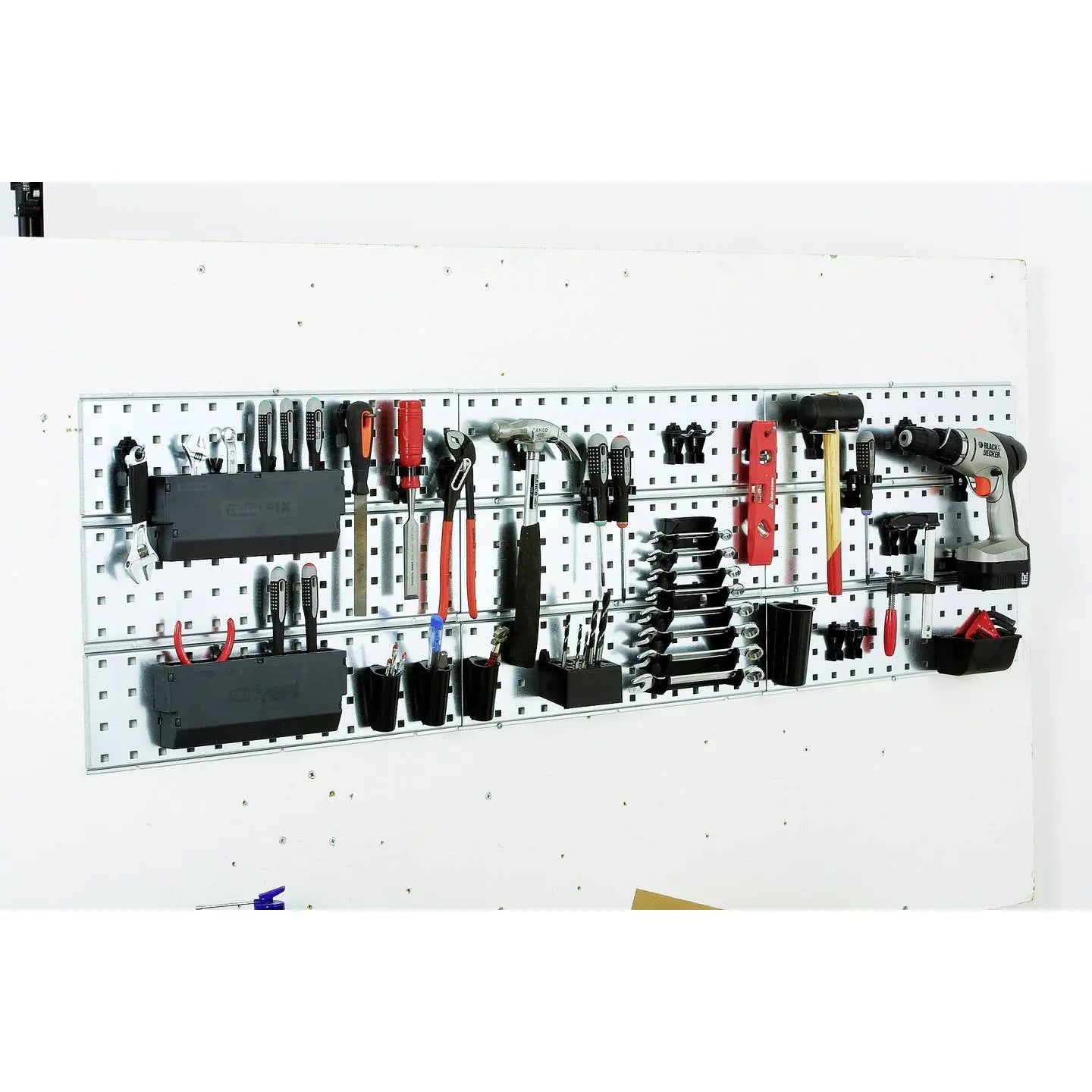 B-Ware Raaco Lochwand Werkzeugwand Werkzeughalter Panel Silber Set Haken 1040x440 Stahl - 5733439109642