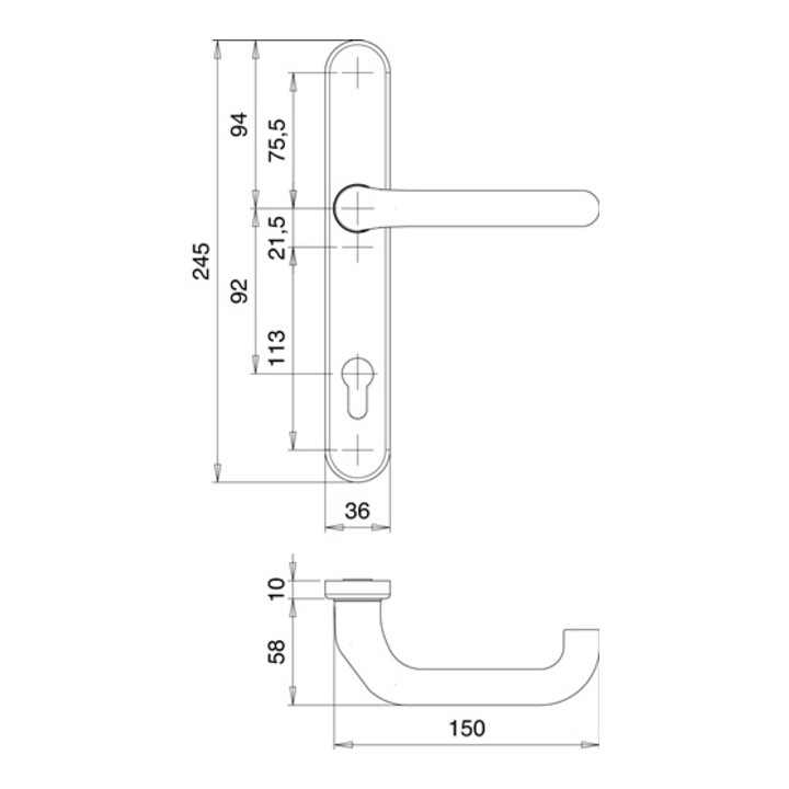 B-Ware Edi Drückergarnitur Garnitur Türbeschlag Kronos 1300/0235 Pz F12 2 Stück - 4006632178526