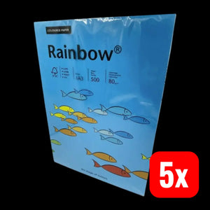B-Ware Rainbow Papyrus Druckerpapier Kopierpapier Farbig Din A3 Blau 500 Blatt 5 Stück