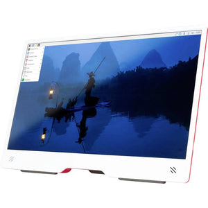 B-Ware Raspberry Monitor Bildschirm 15,6 Zoll Monitor Rot/Weiss Gaming Monitor