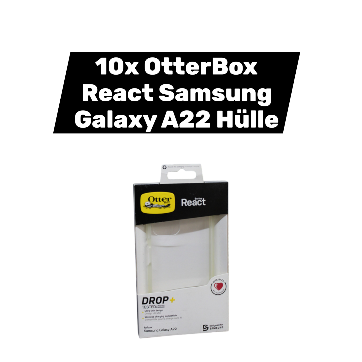 Otter Box React Samsung Galaxy A22   Clear Handschutzhülle Hülle 10 Stück B-Ware - 840104259559