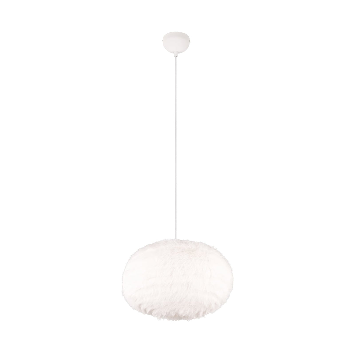 reality Hängeleuchte Pendelleuchte Furry sandfarbe Plüsch Ø 50 cm E27 LED Lampe - 4017807600117