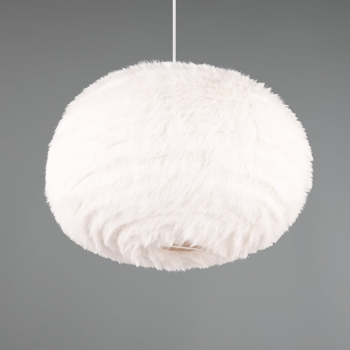 reality Hängeleuchte Pendelleuchte Furry sandfarbe Plüsch Ø 50 cm E27 LED Lampe - 4017807600117