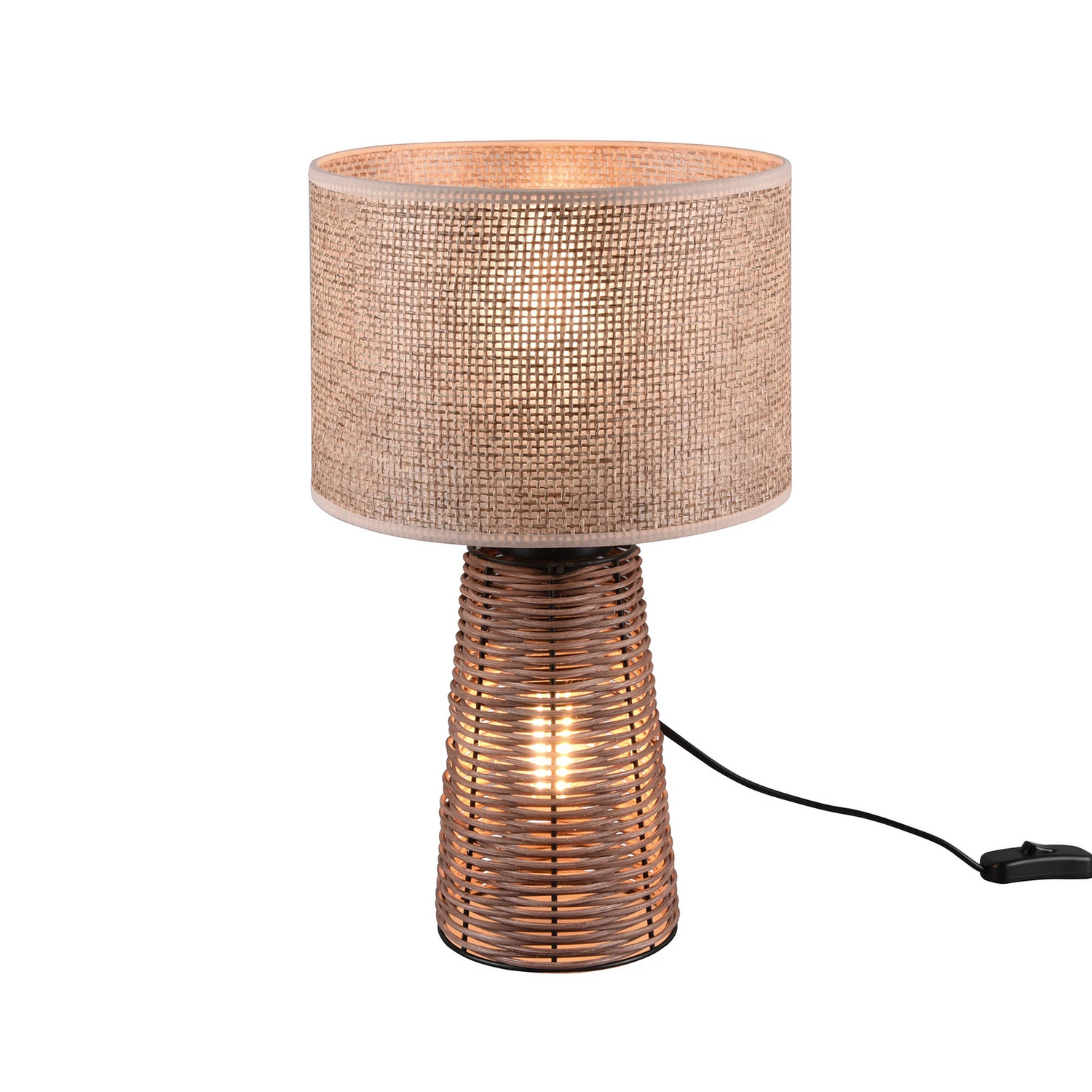 Reality Leuchten Tischleuchte Lampe Rattan Strohleuchte Natur Optik B-Ware - 4017807504798