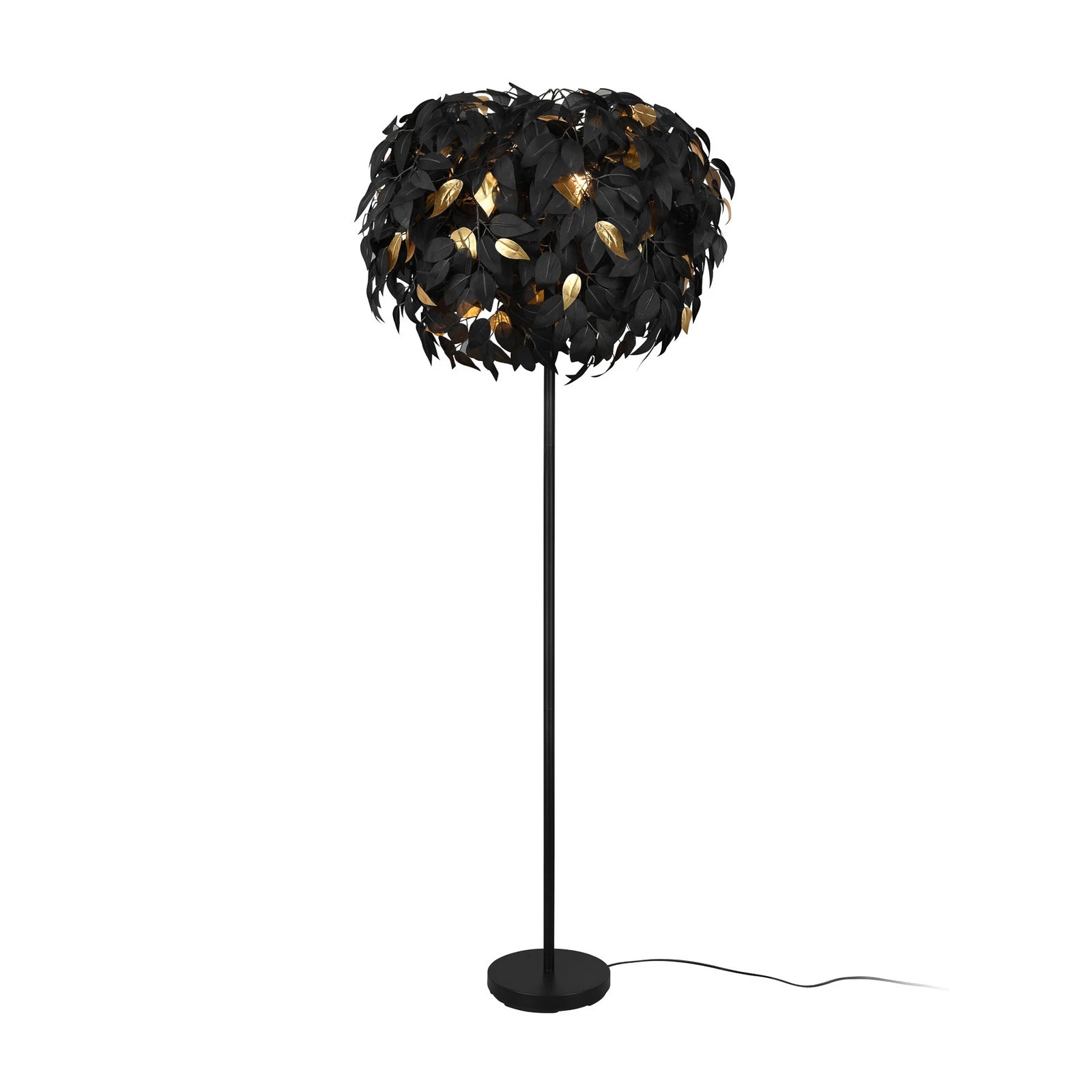 Reality Stehlampe Stehleuchte Leavy schwarz/gold Kunststoff Metall H180cm Lampe - 4017807522679