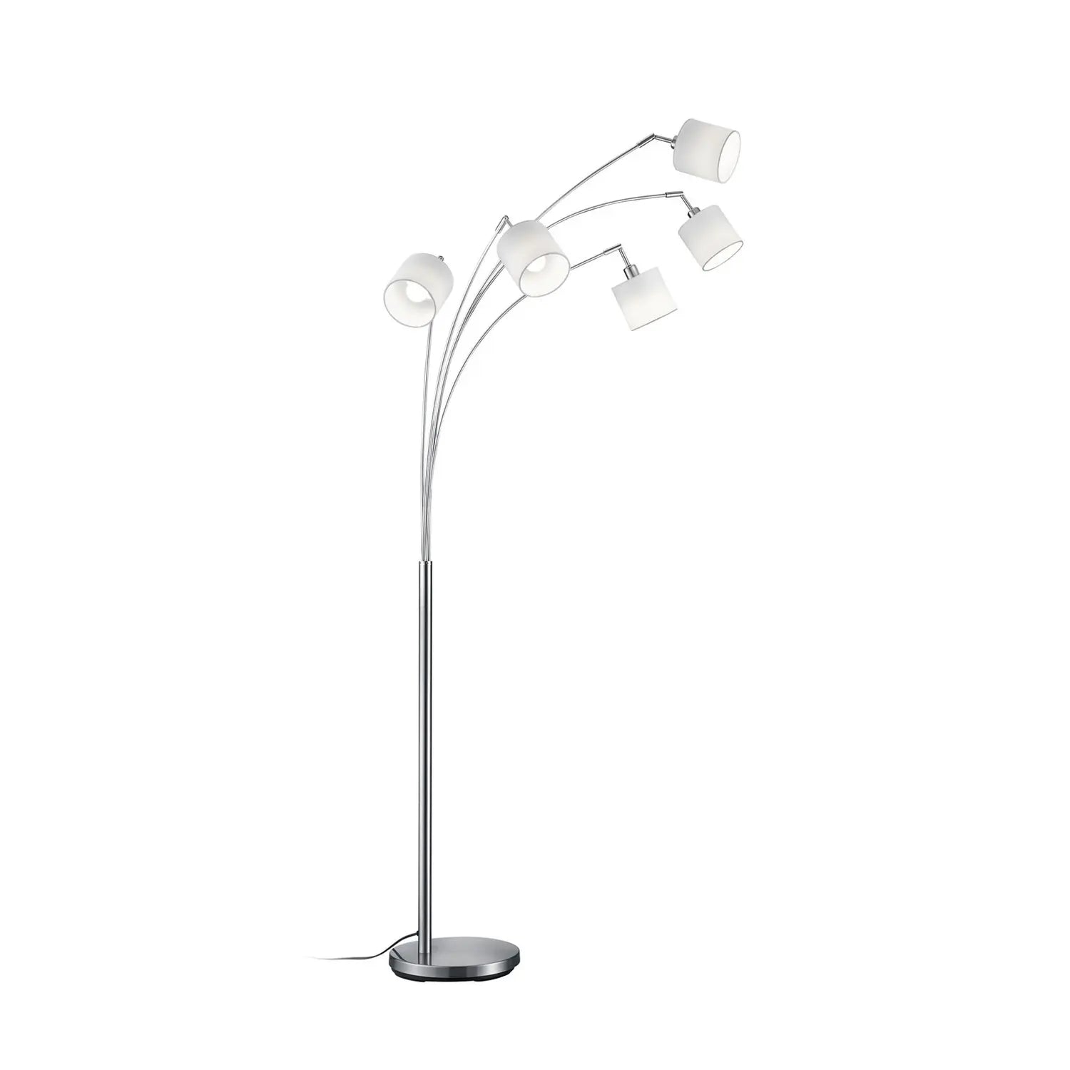 B-Ware Reality Stehlampe Stehleuchte Tommy Nickel Weiß Stoff Standleuchte H200cm 5 Flg  - 4017807395143